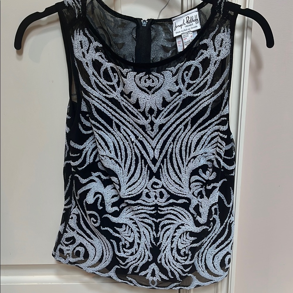 Joseph Ribkoff Black and White Patterned Women's Top